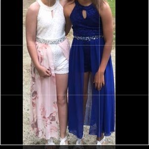 Two girls runway dresses